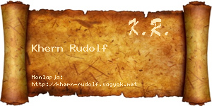 Khern Rudolf névjegykártya